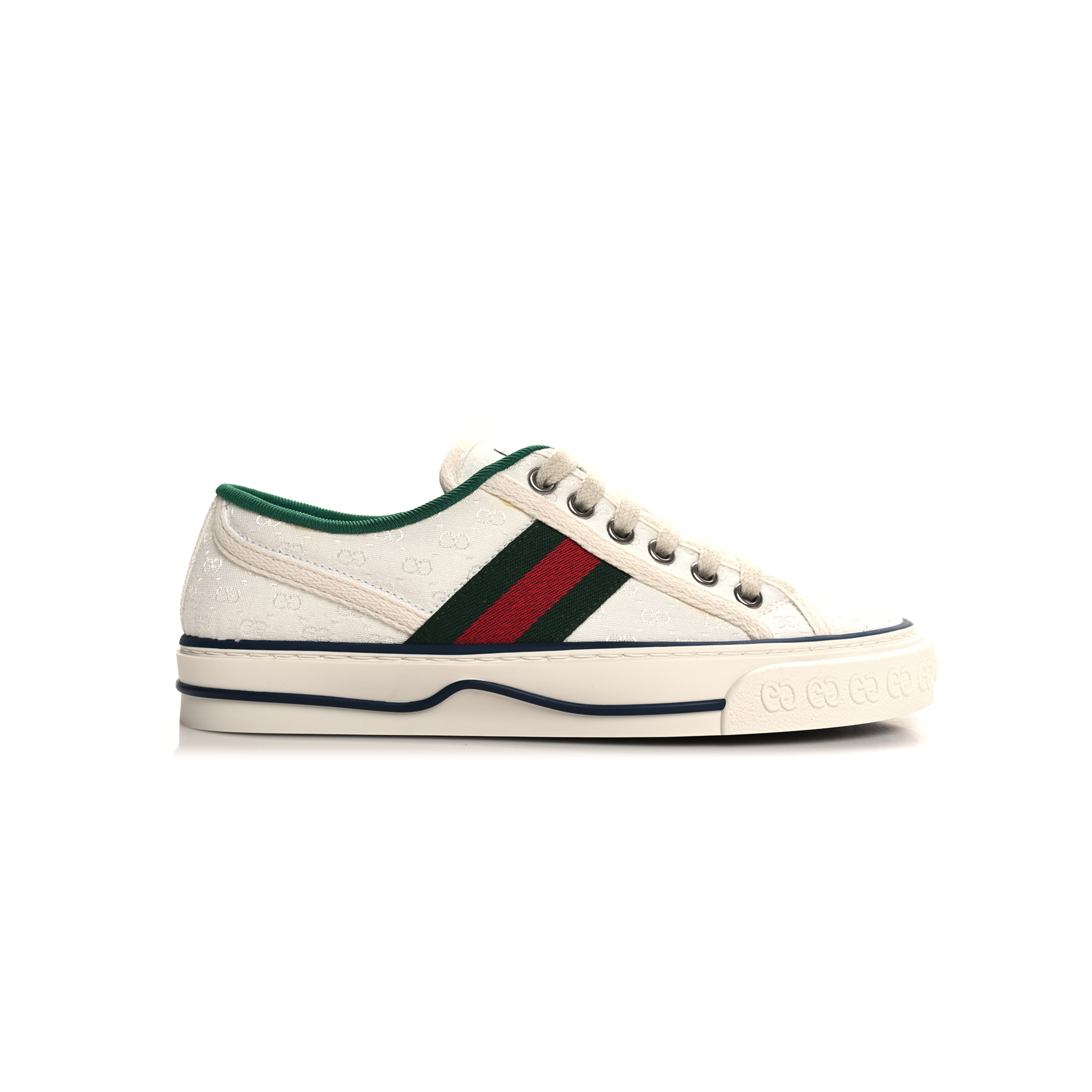 GUCCI JACQUARD MINI GG MONOGRAM WEB WOMENS 1977 TENNIS SNEAKERS 